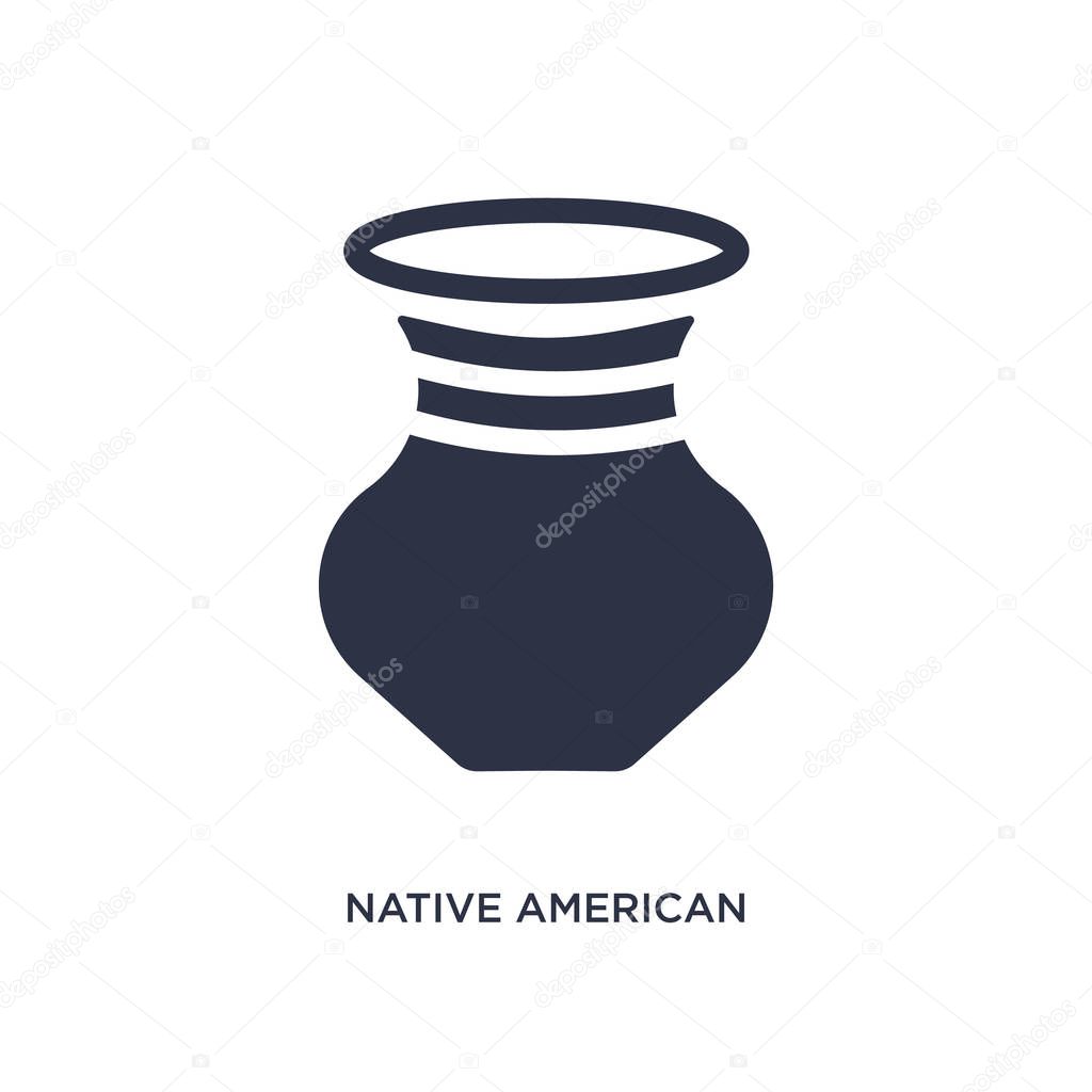 native american pot icon on white background. Simple element ill