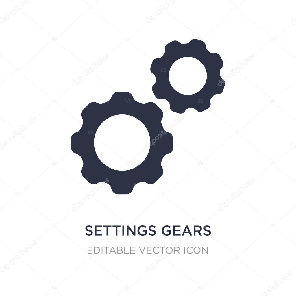 Settings gears icon on white background. Simple element illustration from Tools and utensils concept. settings gears icon symbol design.