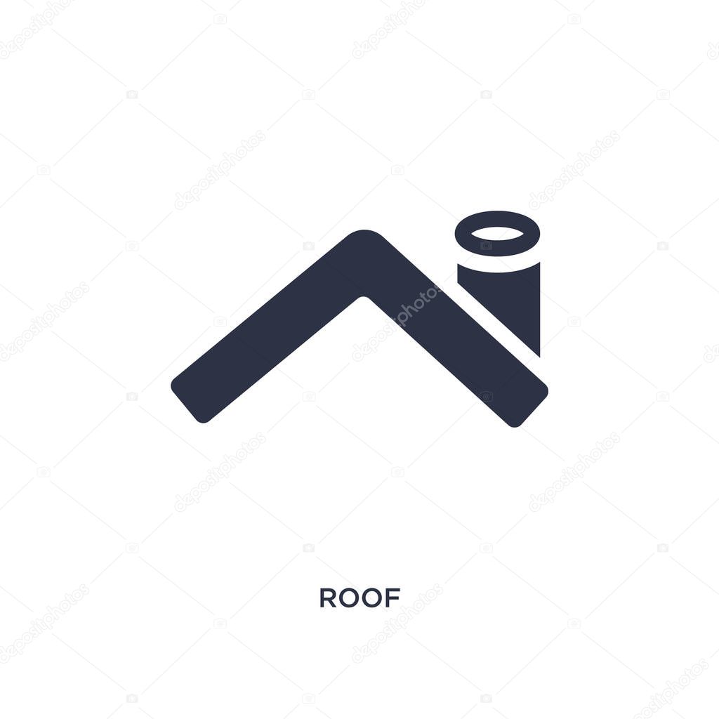 Roof icon. Simple element illustration from construction tools concept. roof editable symbol design on white background. Can be use for web and mobile.