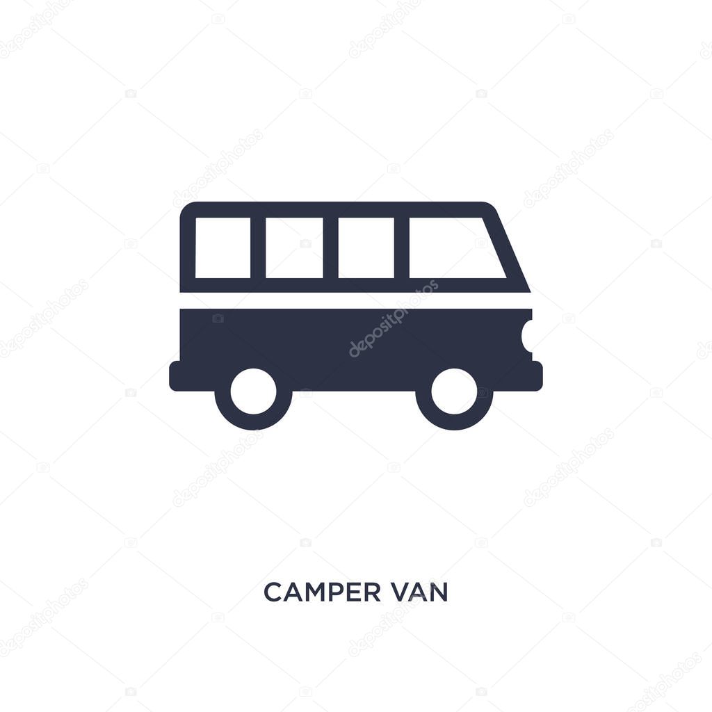 Camper van icon. Simple element illustration from camping concept. camper van editable symbol design on white background. Can be use for web and mobile.