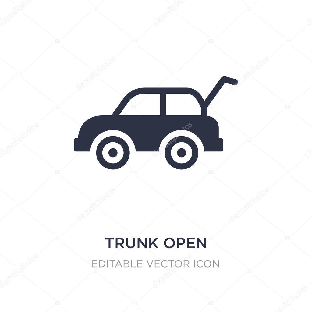 trunk open icon on white background. Simple element illustration