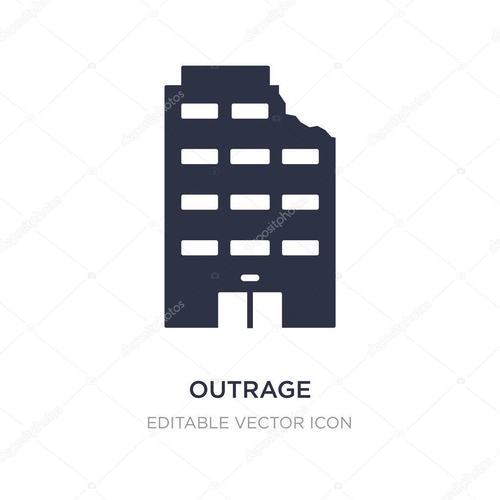 outrage icon on white background. Simple element illustration fr