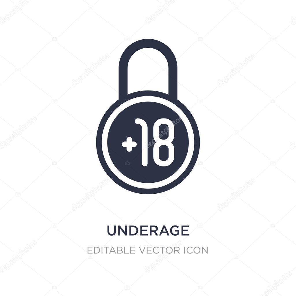 underage icon on white background. Simple element illustration f