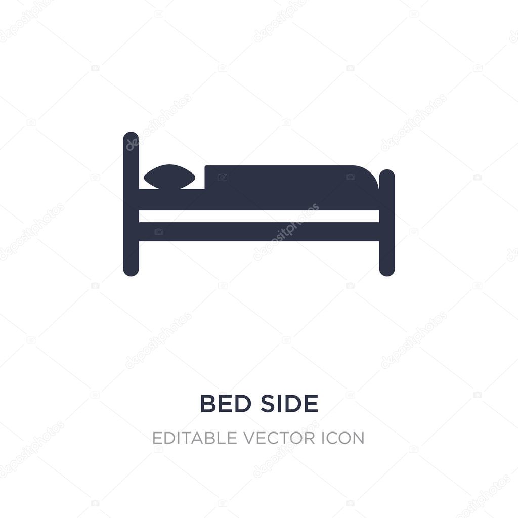 Bed side icon on white background. Simple element illustration from Buildings concept. bed side icon symbol design.