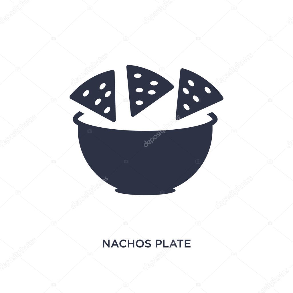 Nachos plate icon. Simple element illustration from bistro and restaurant concept. nachos plate editable symbol design on white background. Can be use for web and mobile.