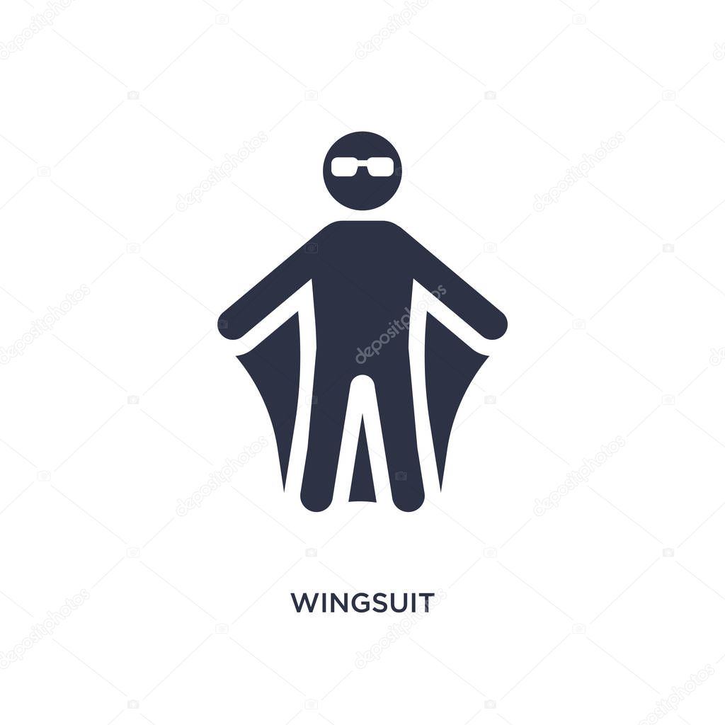 wingsuit icon on white background. Simple element illustration f