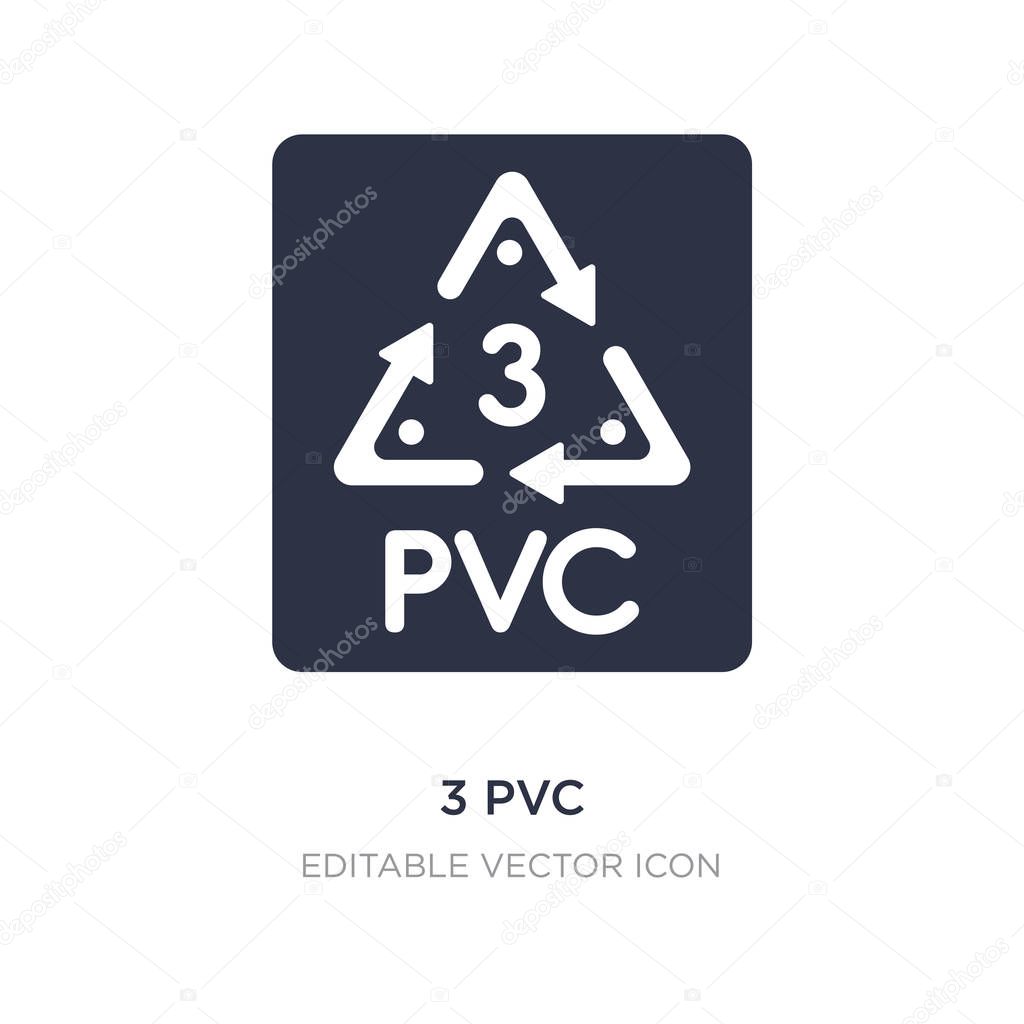 3 pvc icon on white background. Simple element illustration from UI concept. 3 pvc icon symbol design.