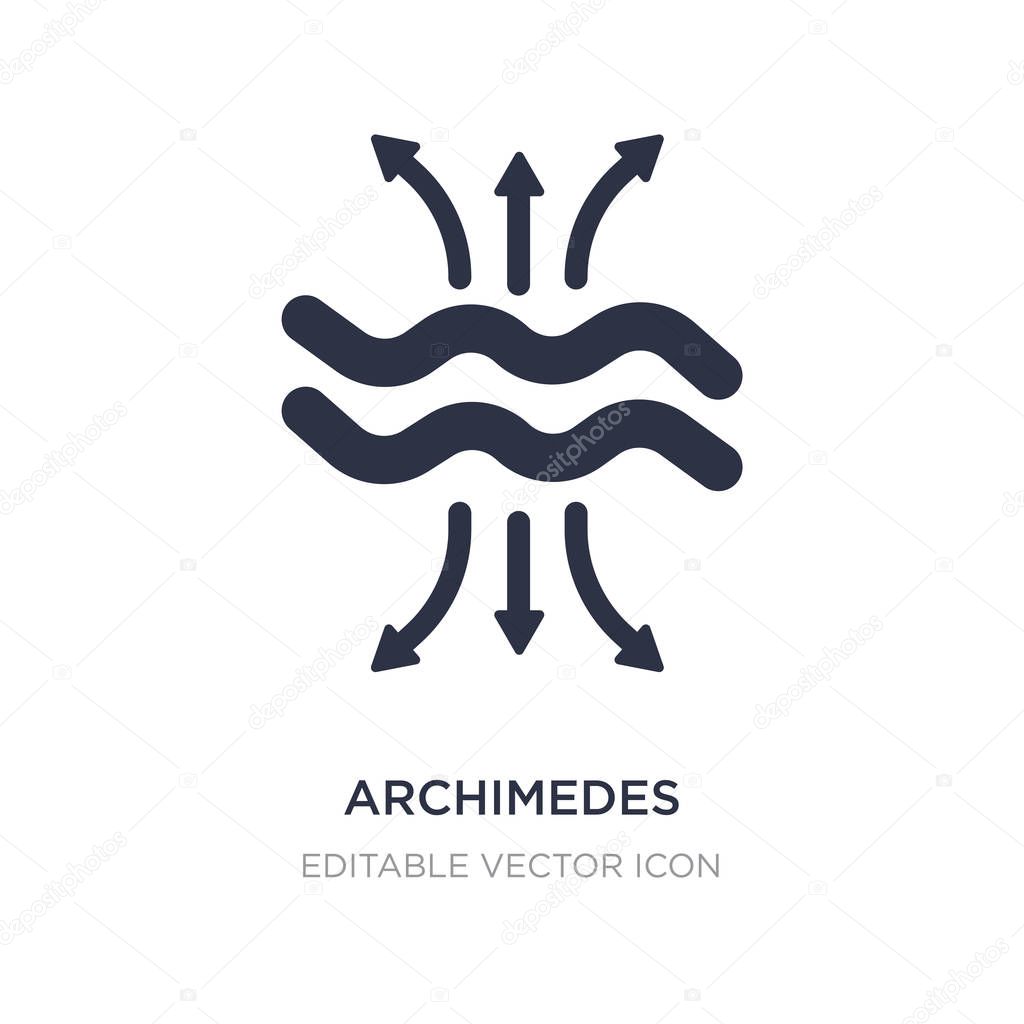 archimedes principle icon on white background. Simple element il