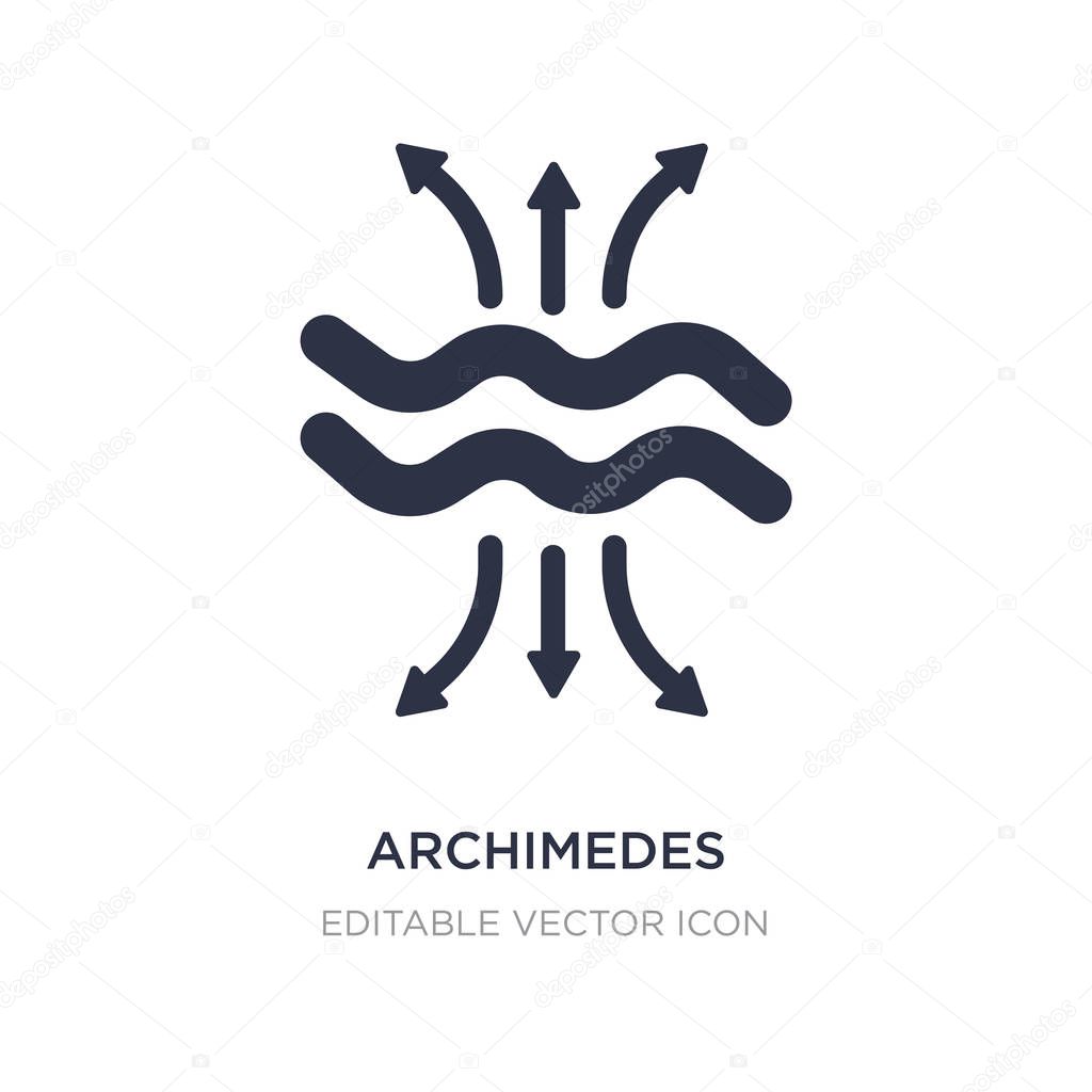 Archimedes principle icon on white background. Simple element illustration from Education concept. archimedes principle icon symbol design.