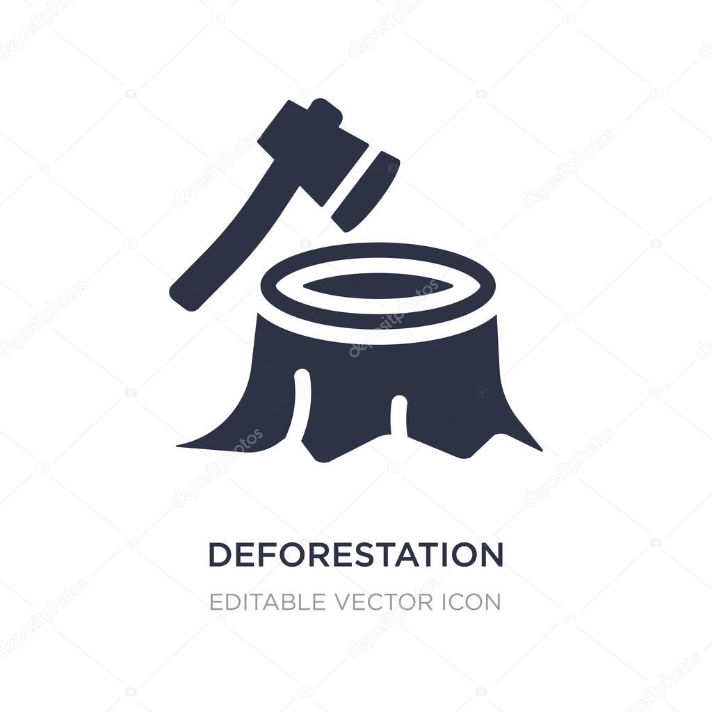 Deforestation icon on white background. Simple element illustration from Nature concept. deforestation icon symbol design.