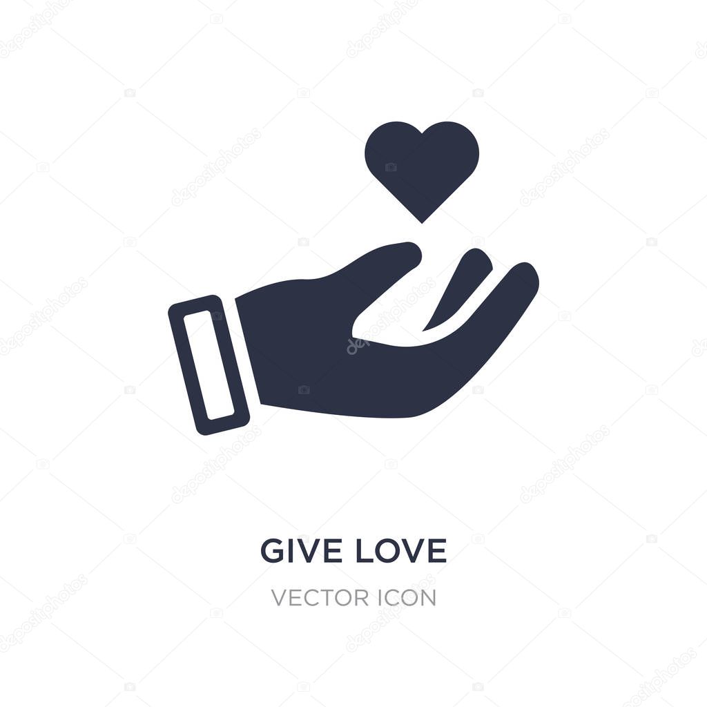 Give love icon on white background. Simple element illustration from Hands and gestures concept. give love sign icon symbol design.