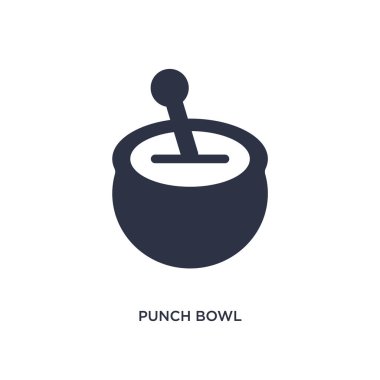Beyaz arka planda Punch Bowl simgesi. Basit eleman çizimi