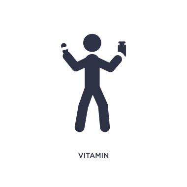 Beyaz arka planda vitamin simgesi. Basit eleman illüstrasyon fr