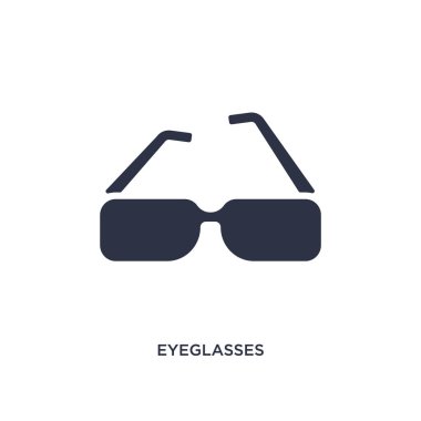 Beyaz arka planda gözlükler simgesi. Basit eleman çizimi