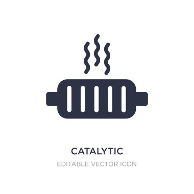katalitik konvertör simgesi beyaz arka plan üzerinde. Basit öğe hasta