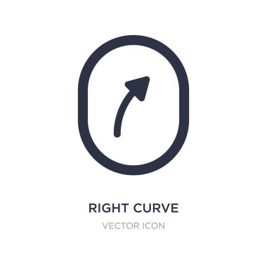 Beyaz arka plan üzerinde sağ eğrisi simgesi. Basit öğe illustratio