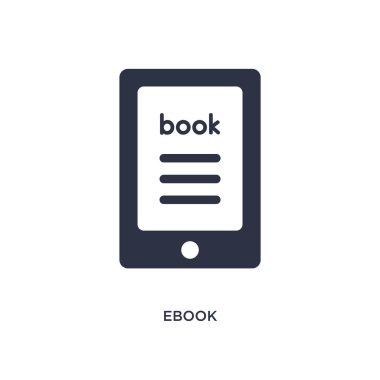 Beyaz arka planda eBook simgesi. Basit eleman çizimi