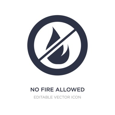 ateş yok simgesi beyaz arka plan üzerinde izin. Basit öğe illustr