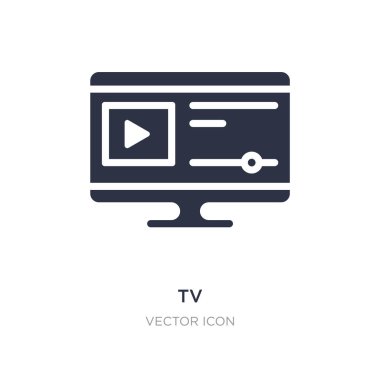 Beyaz arka plan üzerinde TV simgesi. Basit öğe örnek Bl