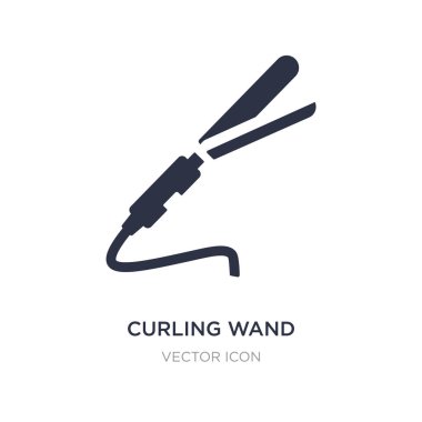 değnek simgesi beyaz arka plan üzerinde curling. Basit öğe illustrati