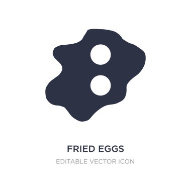 Beyaz arka plan üzerinde kızarmış yumurta simgesi. Basit öğe illüstrasyon