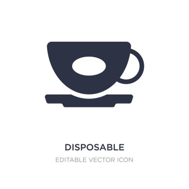 Tek kullanımlık kağıt Kupası simgesi beyaz arka plan üzerinde. Basit öğe Il