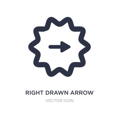 Beyaz arka plan üzerinde sağ çizilmiş ok simgesi. Basit öğe illus