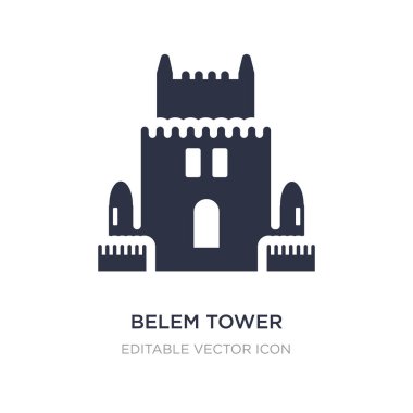 Belem Kulesi simgesi beyaz arka plan üzerinde. Basit öğe illustratio