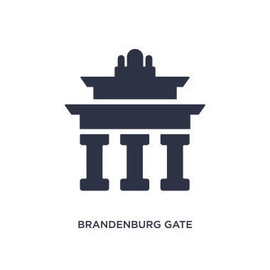 Beyaz arka planda Brandenburg Kapısı simgesi. Basit eleman illust