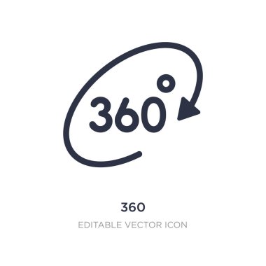 Beyaz arka plan üzerinde 360 simgesi. Basit öğe örnek S