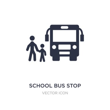 okul otobüsü durdurun simgesi beyaz arka plan üzerinde. Basit öğe illustr