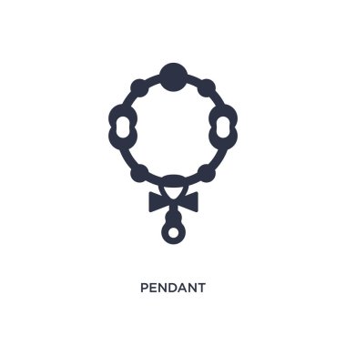 Beyaz arka planda kolye simgesi. Basit eleman illüstrasyon fr