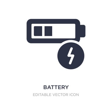 Pil durum simgesi beyaz arka plan üzerinde şarj. Basit öğe
