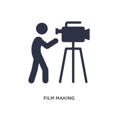 Beyaz arka planda film yapma simgesi. Basit eleman ıllustratio