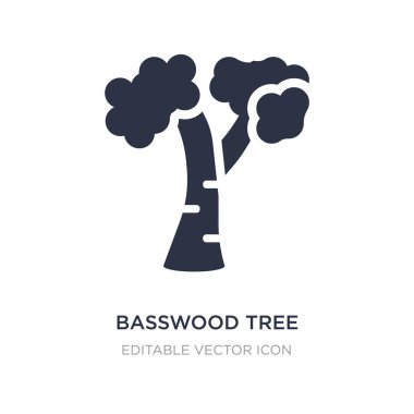 Beyaz arka plan basswood ağaç simgesi. Basit öğe illustrat