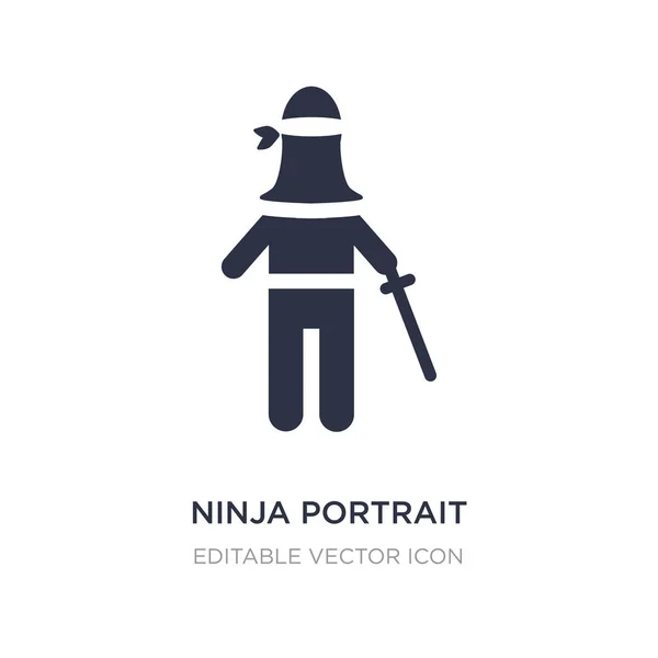 Icono de retrato ninja sobre fondo blanco. Elemento simple illustra — Archivo Imágenes Vectoriales