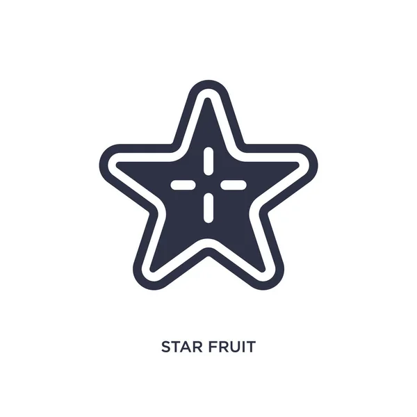 Ícone de fruta estrela no fundo branco. Ilustração do elemento simples — Vetor de Stock