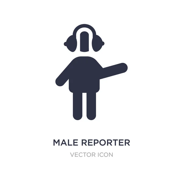 Männliches Reportersymbol auf weißem Hintergrund. einfaches Element veranschaulichen — Stockvektor