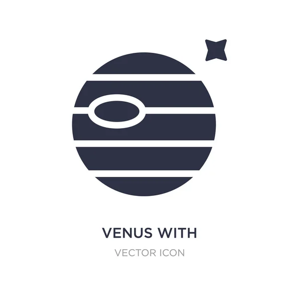 Venus mit Satellitensymbol auf weißem Hintergrund. einfaches Element — Stockvektor