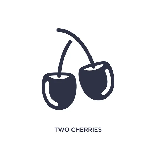 Two cherries icon on white background. Simple element illustrati — Stock Vector