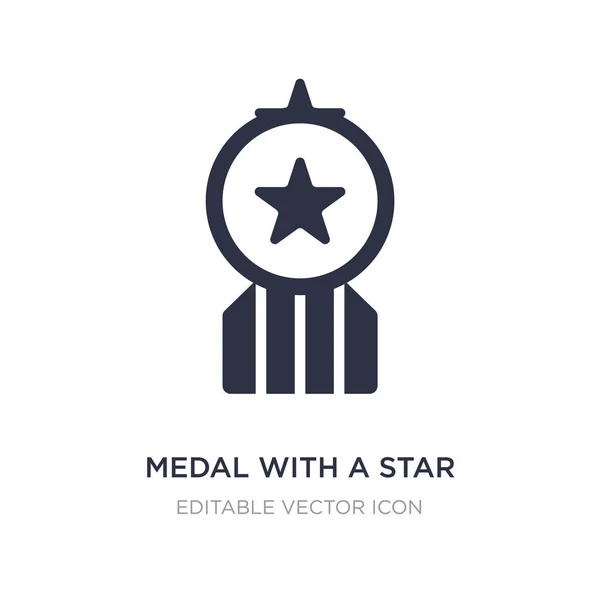 Medalha com um ícone de estrela no fundo branco. Elemento simples illus — Vetor de Stock