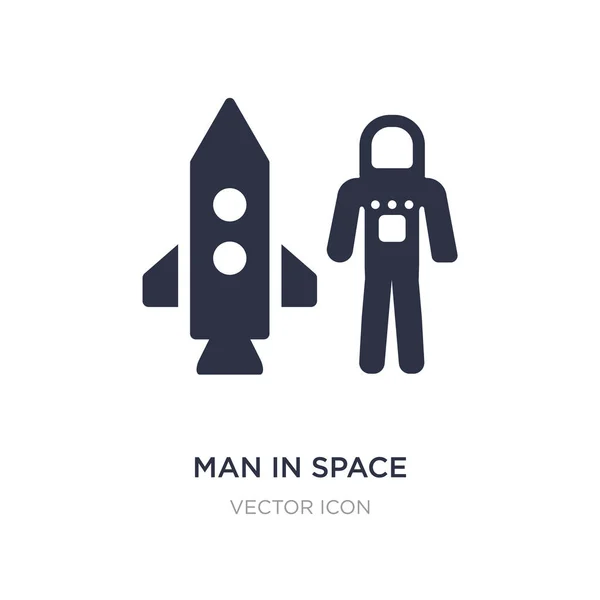 Homem no ícone do espaço no fundo branco. Elemento simples ilustrati — Vetor de Stock