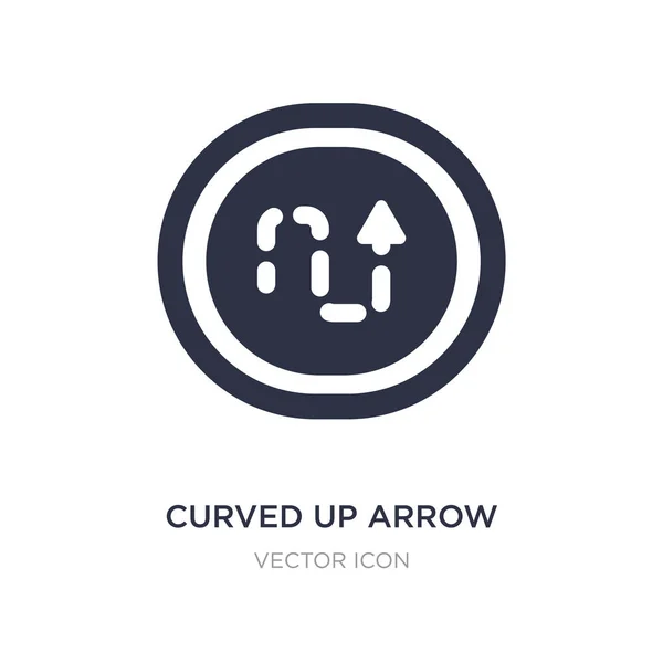Curved up arrow with broken line icon on white background. Simpl — Stock Vector