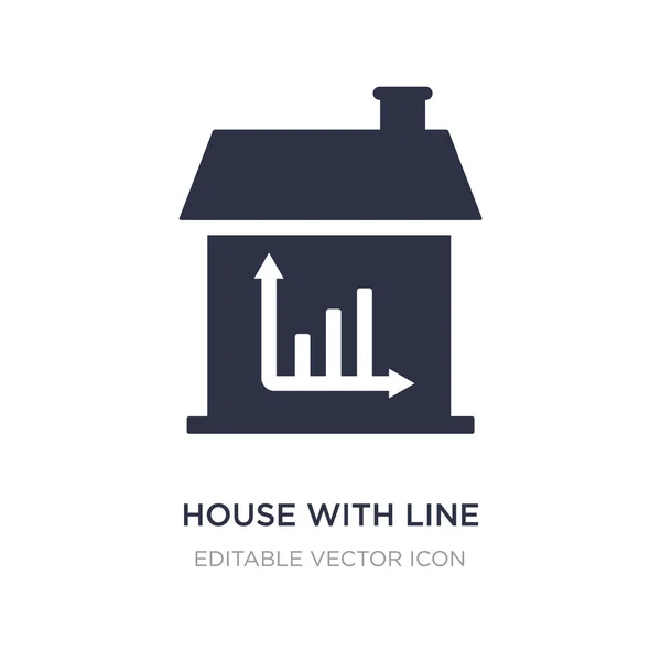 House with line chart icon on white background. Simple element i — Stock Vector