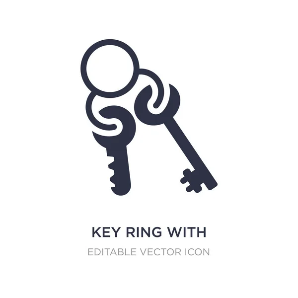 Schlüsselanhänger mit zwei Schlüsselsymbolen auf weißem Hintergrund. einfaches Element — Stockvektor