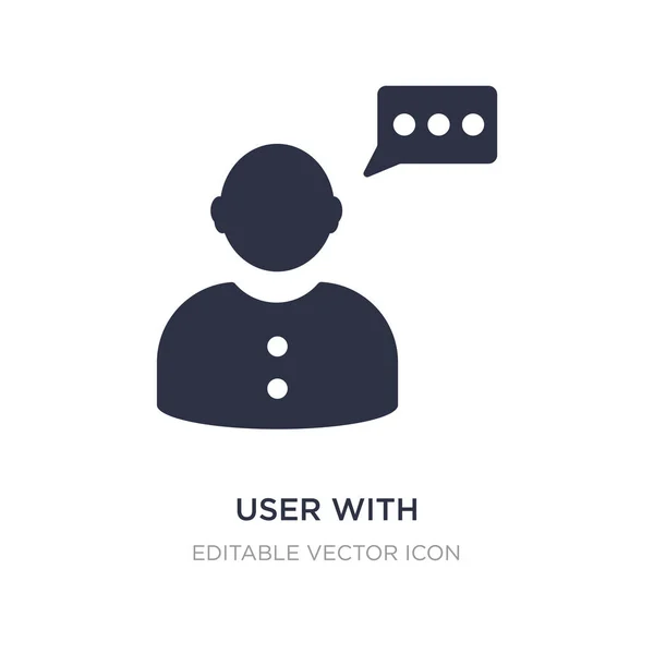 Usuario con icono de burbuja de voz sobre fondo blanco. Elemento simple — Archivo Imágenes Vectoriales