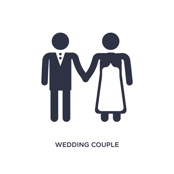 婚礼夫妇图标在白色背景。简单的元素插画家 — 图库矢量图片