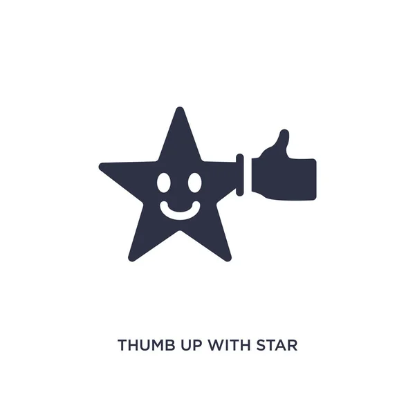 Pulgar hacia arriba con el icono de la estrella sobre fondo blanco. Elemento simple illu — Vector de stock