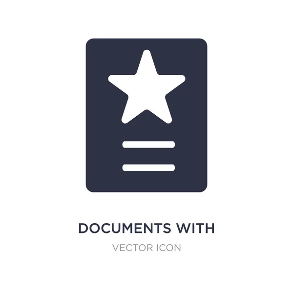 Documents avec une icône étoile sur fond blanc. Élément simple i — Image vectorielle