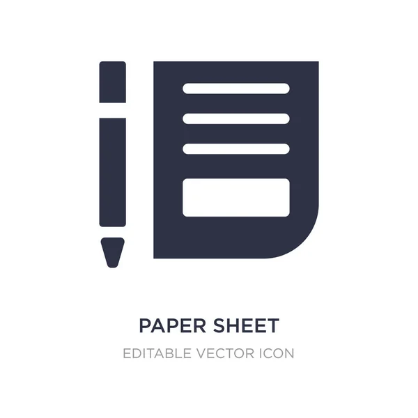 Ícone de folha de papel no fundo branco. Elemento simples ilustratio — Vetor de Stock